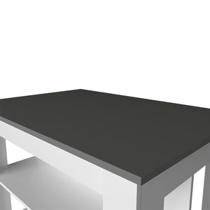English Elm Kitchen Island Ada Matt Gray/White – Compact 35.4"H x 40.5"W Engineered Wood with Spacious Shelves B092P238759