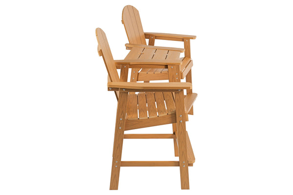 English Elm Lounge Teak-Color Outdoor Chair - All-Weather Comfort, Ergonomic Design & Space-Saving Features! W2085P364116