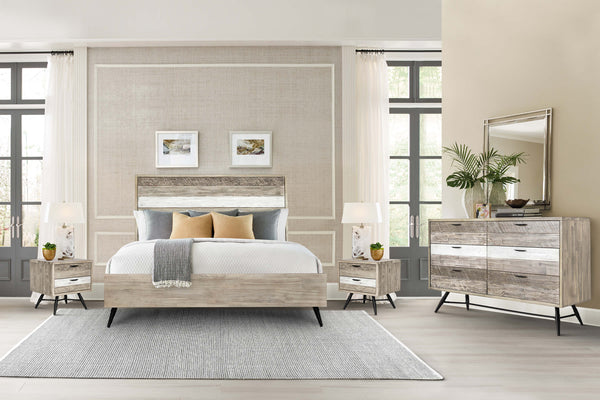 English Elm Bridges Solid Acacia Six Drawer Dresser Warm Two Tone Grain for Modern Interiors B2736P464855