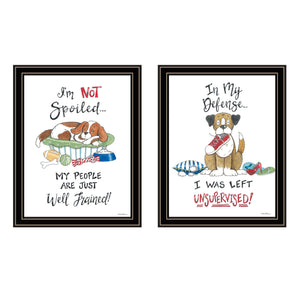 English Elm Trendy Decor 4u Bold Typography Two Piece Black Framed Humorous Wall Art Set B067P256632
