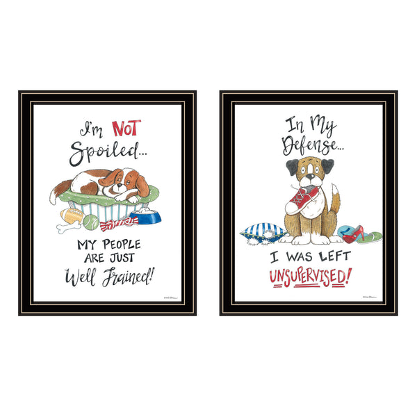 English Elm Trendy Decor 4u Bold Typography Two Piece Black Framed Humorous Wall Art Set B067P256632