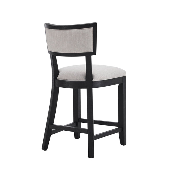 English Elm Christopher Knight Home® - 26.5" Counter Stools Set of 2 Upholstered Farmhouse Bar Stools with Curved Back, Footrest, Solid Wood Frame Beige+Black 72643.00BGECHOC