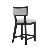 Christopher Knight Home® - Noble House - - 26.5" Counter Stools Set Of 2, Upholstered Counter Height Bar Stools With Comfy Back, Solid Rubber Wood Frame, Backrest, Footrest, Armless Barstools For Home Bar, Kitchen Counter, Beige & Black