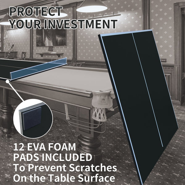 English Elm 9ft Foldable Ping Pong Conversion Top Mdf Playing Surface for Game Room Fun Black W1408P442642