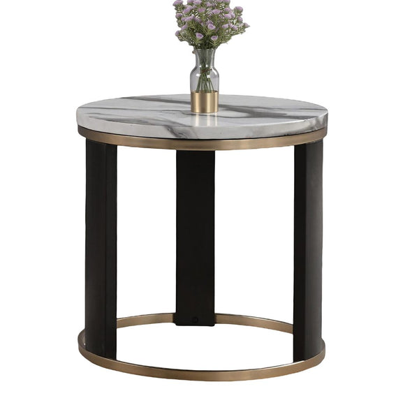 English Elm Contemporary 3-Piece Table Set With Marble-Top Coffee Table & Stylish End Tables For Modern Living B2741S00650