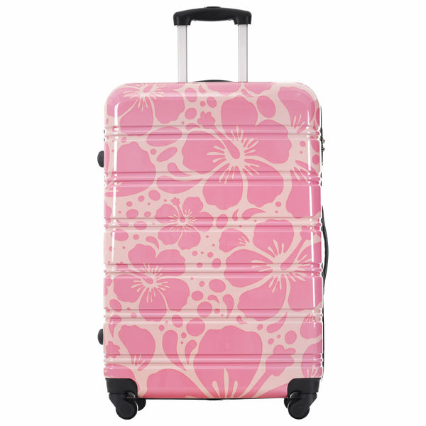 English Elm Hardshell Polycarbonate Luggage Set Three Piece Tsa Lock Spinner Travel Suitcases Pink N732P306618U