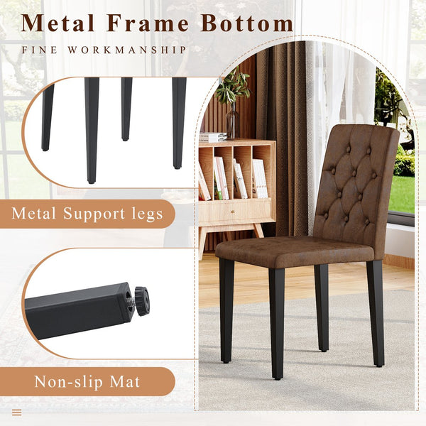 English Elm Black Wood Grain Mdf Dining Table Set Seats Four with Suede Upholstered Chairs W1151S04473