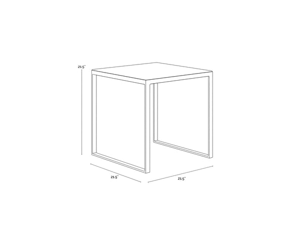 Sunpan Evert Modern Marble End Table with Antique Brass Frame - Unique Italian Design for Stylish Living