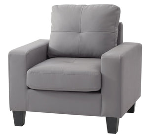 English Elm Cozy Gray Upholstered Club Chair with Track Arms for Reading Nooks and Living Rooms B078108258