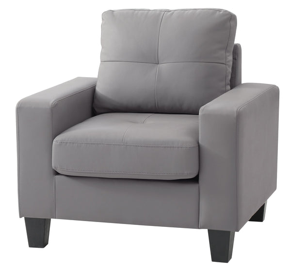 English Elm Cozy Gray Upholstered Club Chair with Track Arms for Reading Nooks and Living Rooms B078108258