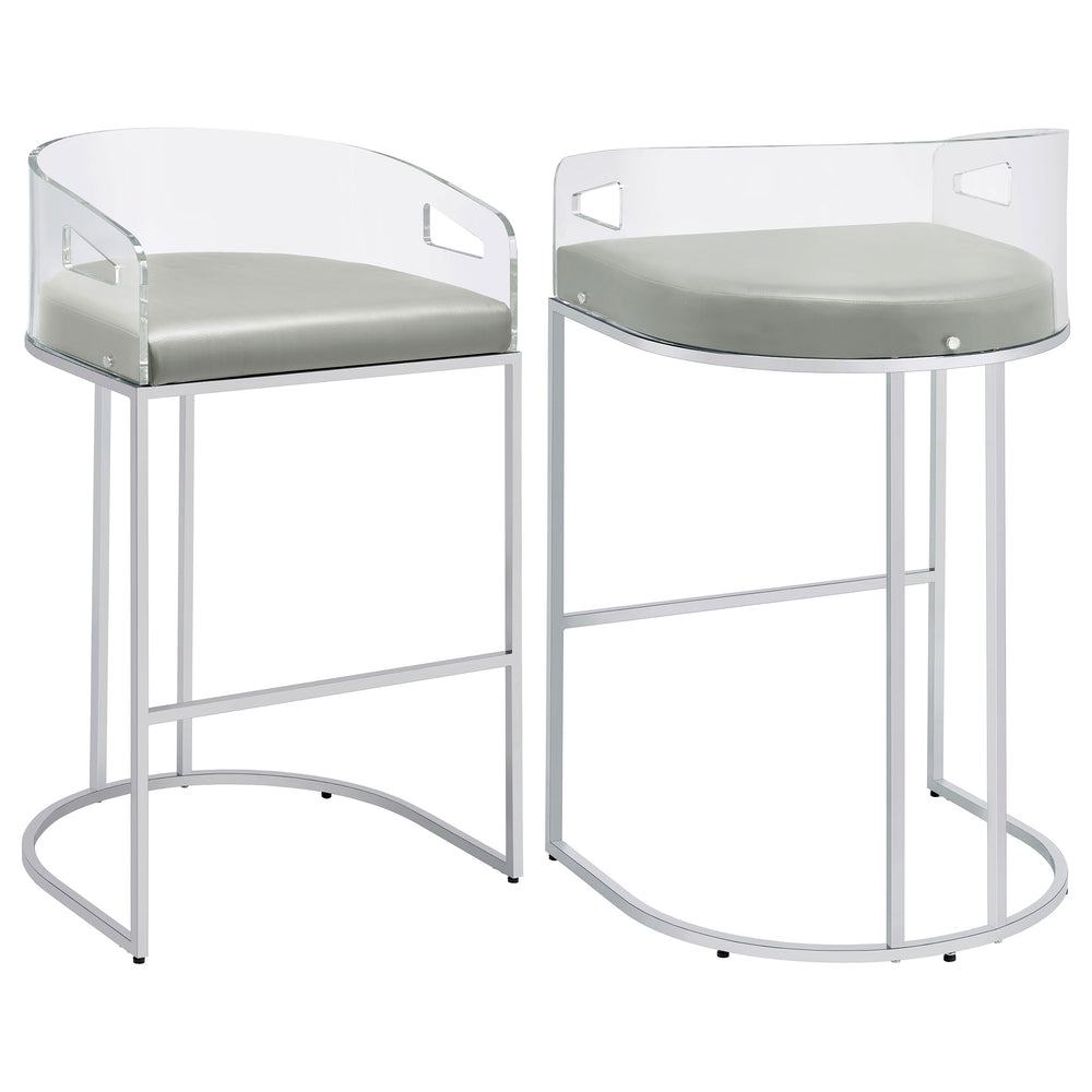 English Elm Mello Acrylic Back Leatherette Barstools with Chrome Legs for Kitchen Islands B062P451803