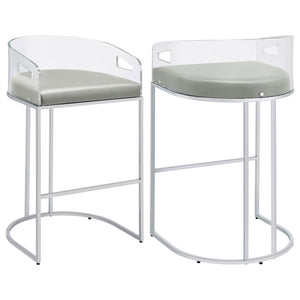 English Elm Mello Acrylic Back Leatherette Barstools with Chrome Legs for Kitchen Islands B062P451803