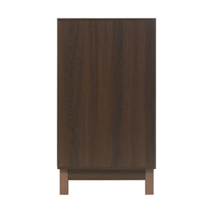 English Elm Modern Fluted 6 Drawer Dresser with Solid Wood Legs Japandi Chest for Bedroom Dark Brown N739S0000015D