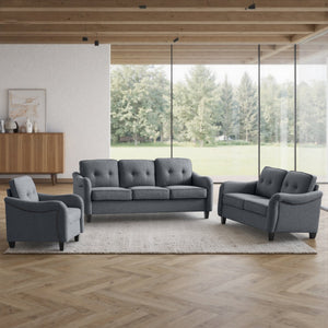 English Elm 3 Piece Living Room Sofa Set - Modern Comfort With Durable Upholstery, Perfect For Apartments & More! W680S00084
