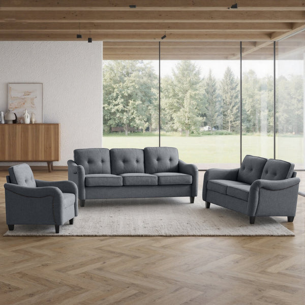 English Elm 3 Piece Living Room Sofa Set - Modern Comfort With Durable Upholstery, Perfect For Apartments & More! W680S00084