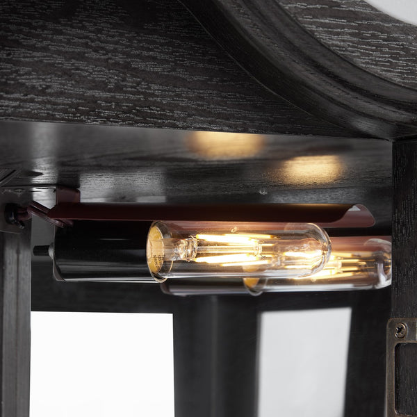 English Elm Lighted Corner Curio Cabinet With Adjustable Shelves & Integrated Lighting - Stylish Oak Display Solution W1758P300124