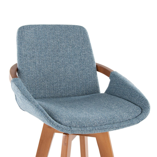 English Elm Dining/accent Chair Solid Wood Tapered Legs Cream Upholstery Mid-century Modern Seating Blue B202P471198