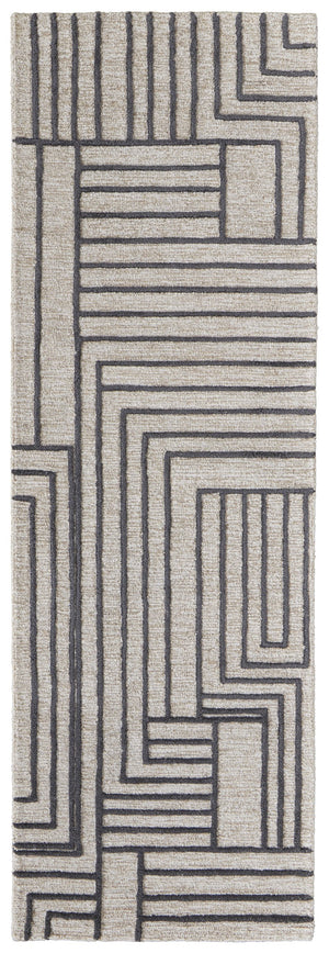 Feizy Rugs Gansett Hand Woven Wool Area Rug – Durable, Geometric Design Perfect For High-traffic Spaces Tan,Brown Wool T25t8011bgebrni68