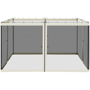 English Elm Outsunny Zip on Polyester Mesh Gazebo Sidewall Panels Bug Screen Patio Enclosure W2225P200874