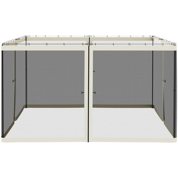 English Elm Outsunny Zip on Polyester Mesh Gazebo Sidewall Panels Bug Screen Patio Enclosure W2225P200874