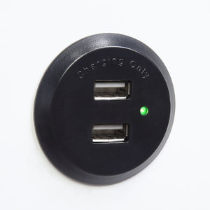 English Elm White Storage Accent Table with USB Charging Dock, 2 Drawers & Open Shelf, Sturdy Pine Legs, Compact Nightstand B062P189162