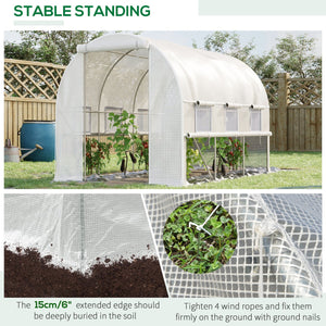 English Elm Outsunny Walk-in Tunnel Greenhouse Steel Frame Anti-tear Pe Cover Ventilated Garden W2225P217792