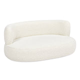 English Elm Shep 36" Curved Dog Sofa Bed, Medium, Ivory White Boucle