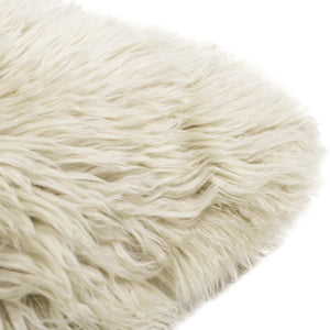 English Elm Astrid 20" Square Accent Throw Pillow Cover With Feather Insert, Taupe Beige Genuine Fur