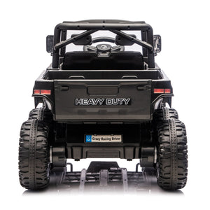 English Elm 24v 400w Six Wheel Kids Electric Dump Truck 4wd Remote Control Ride on Toy Black W1578P353176