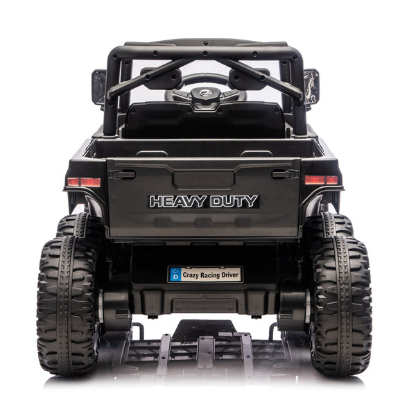 English Elm 24v 400w Six Wheel Kids Electric Dump Truck 4wd Remote Control Ride on Toy Black W1578P353176