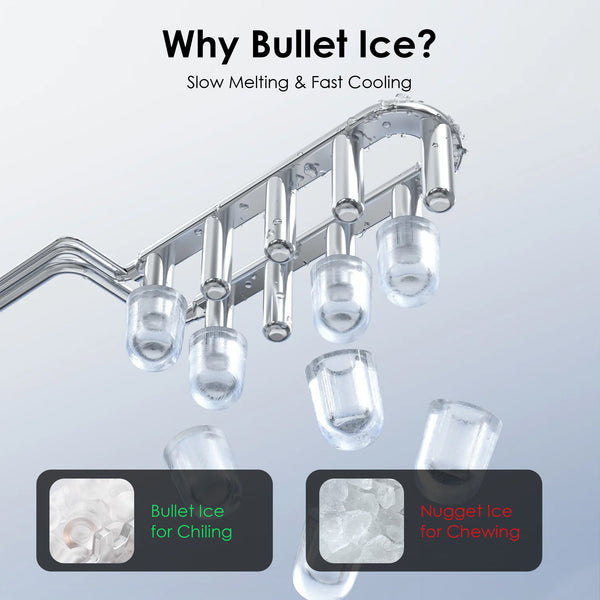 English Elm Bullet Ice Maker Countertop Portable Machine 26 Lbs Daily Fast Quiet Compact W1002P484591