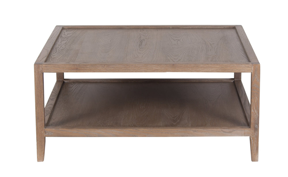 Porter Designs Lowell Solid White Oak Coffee Table With Storage, Versatile Style For Any Home Brown Wood 05-108-02-1920