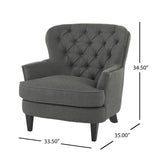 Christopher Knight Home® - Noble House - Tafton Tufted Grey Fabric Club Chair