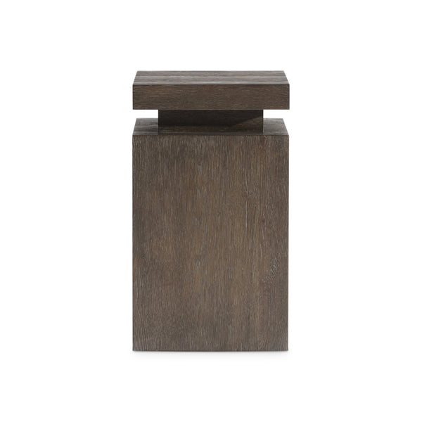 Bernhardt Bernhardt Outline Accent Table In Cassel Wire-Brushed Oak — Sculptural Floating Top, Slim Plinth, Modern Texture 360110