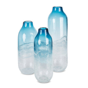 Indigo Ink Artisan Glass Vases, Set of 3 ECL94098 Park Hill