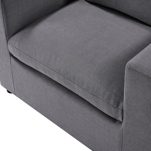 English Elm Cassandra Plush Modern Armchair with Down-Fiber Cushions, Removable Covers & Solid Wood Legs Charcoal B050P400268