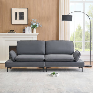 English Elm 89 Two-Seater Sofa in Polyester Blend Upholstery, Modern Deep Grey & Yellow Options, Metal Legs, 300LB Capacity W1658S00060