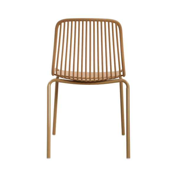 English Elm Eldred Outdoor Stackable Dining Chairs Set of 2 Uv Resistant Patio Seating Brown Yellow N776P390471Y