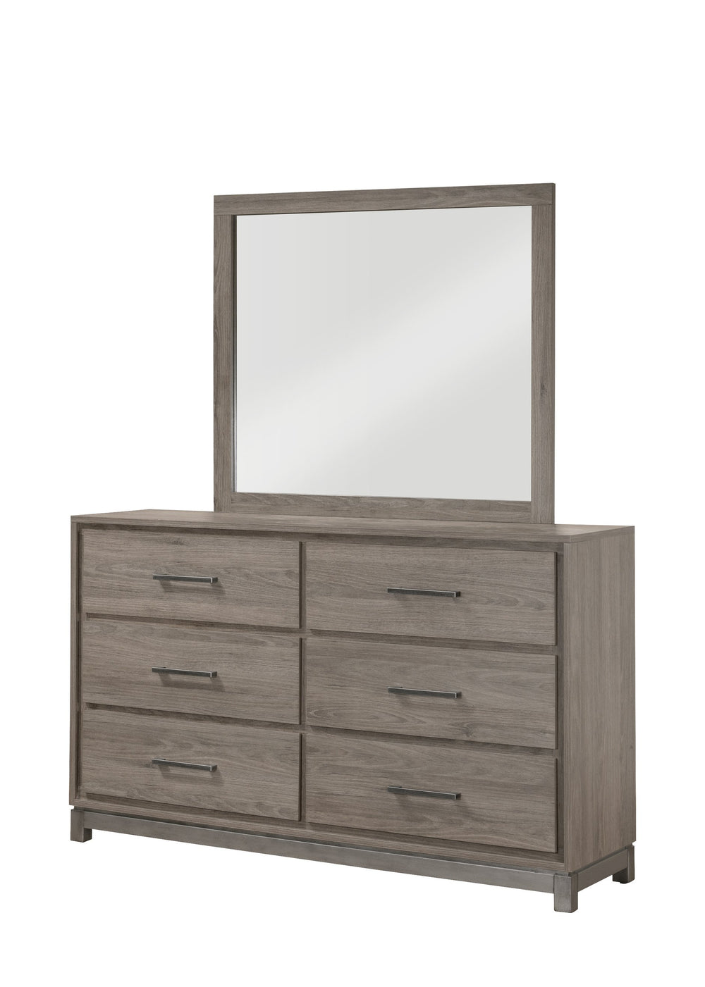 English Elm 1pc Contemporary 4-Drawer Storage Chest with Metal Handles and Luxe Metallic Accents for Bedroom Brown,Gray 61 L x 18.5 W x 38 H B2741P353149