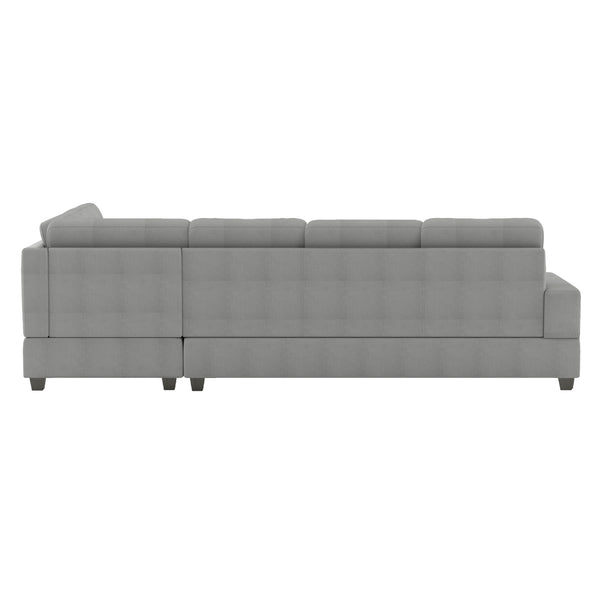 English Elm Modern Gray Microfiber Sectional Sofa with Reversible Chaise and Cup Holders B011S01294