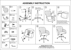 English Elm TY Velvet Office Chair Bright Yellow with Gold Base, 360° Swivel, Height Adjustable, Luxury Comfort W2311P237657