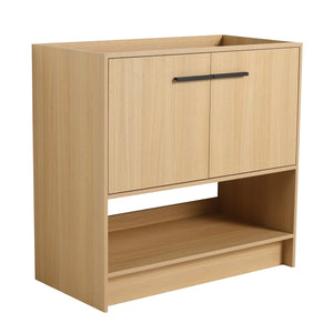 English Elm 36" Freestanding Bathroom Vanity with 2 Doors and Open Shelf, Modern Ergonomic Plywood Cabinet Oak W1972P268400
