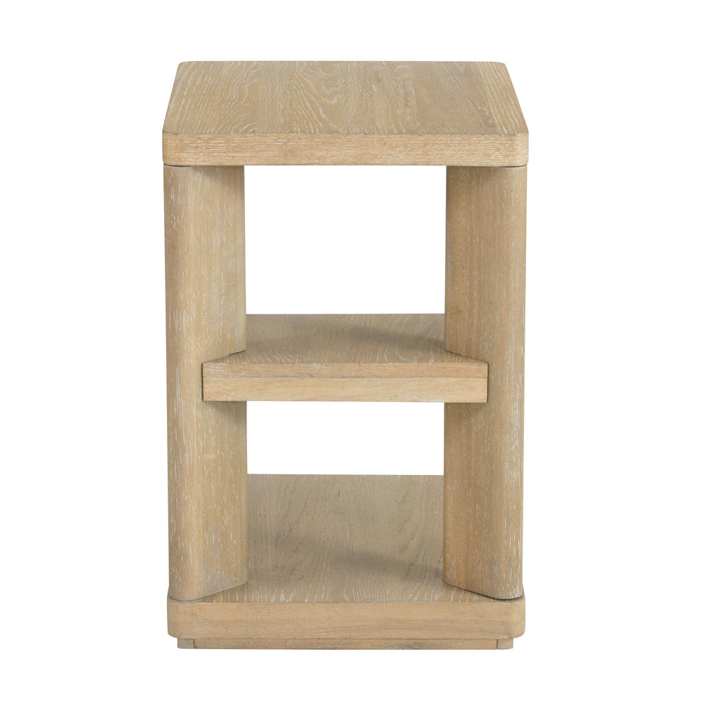 English Elm Wallace & Bay - Tan Chairside Table — Solid Wood Sand Dune Accent Table, Contemporary Tan Finish, Easy Care, 18" W B2709P212397