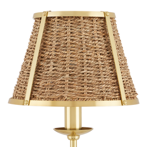 Deauville Table Lamp - Handmade Seagrass & Brass Design by Suzanne Duin for Elegant Home Decor