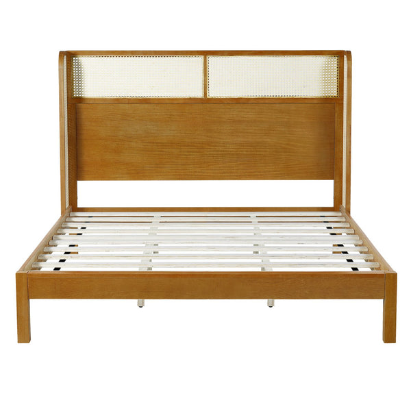 English Elm Christopher Knight Home® - Premium Rubber Wood King Bed Frame With Headboard - Stylish Mid Century Modern Design For Comfort N770P290471N_N770P290482N