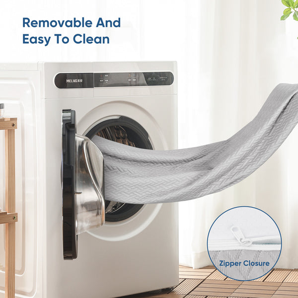 English Elm 3 3-Inch Gel Infused Memory Foam Mattress Topper Cal King Cooling Bamboo Cover Anti-Slip T3950P401150