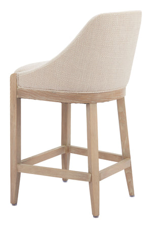 Zuo Modern Calmo Counter Stool Beige - Chic Modern Design With Polyester Fabric And Solid Ash Wood For Any Space Beige 100% Polyester,Plywood,Solid Ash Wood 110648-zuo-modern
