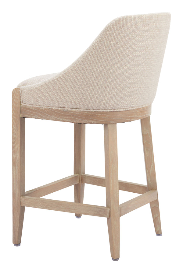 Zuo Modern Calmo Counter Stool Beige - Chic Modern Design With Polyester Fabric And Solid Ash Wood For Any Space Beige 100% Polyester,Plywood,Solid Ash Wood 110648-zuo-modern