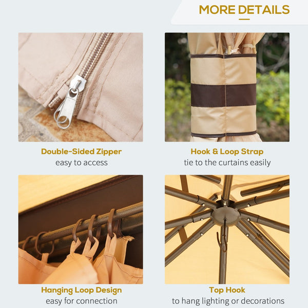 English Elm Outsunny 10' X 12' Weather-Resistant Outdoor Gazebo With Netting, Curtains & Vented Canopy Design W2225P217715-GIGA