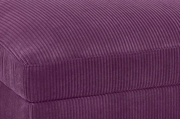 English Elm Corduroy Ribbed Upholstered Ottoman Plush Footrest or Extra Seating for Living Rooms Purple B2748P483416